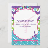 Gymnastik-Geburtstags-Party Einladung (Rückseite)