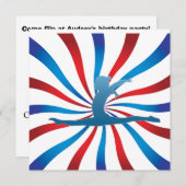 Gymnastik-Geburtstags-Party Einladungen (Vorne/Hinten)