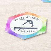 Gymnastik Geburtstagsbilanz Wasserfarbenpräparat Untersetzer (angewinkelt)