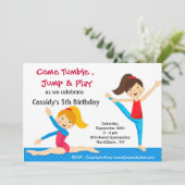 Gymnastik Geburtstagseinladungen Einladung (Stehend Vorderseite)