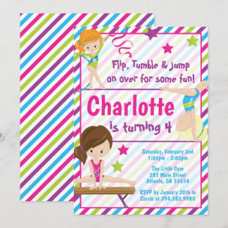 Gymnastik Geburtstagseinladungen für jedes Alter Einladung