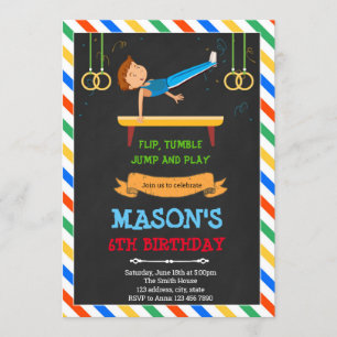 Gymnastik-Geburtstagsfeier Einladung