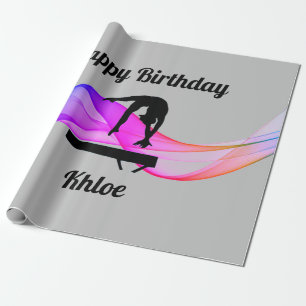 Gymnastik Geburtstagsgraues Wrapping Paper Geschenkpapier