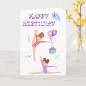 Gymnastik Geburtstagskarte personalisiert Karte (Gelbe Blume)