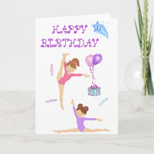 Gymnastik Geburtstagskarte Personalisiert Karte Zazzle De