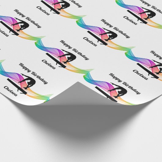 Gymnastik Geburtstagskorrektur Geschenkpapier (Ecke)