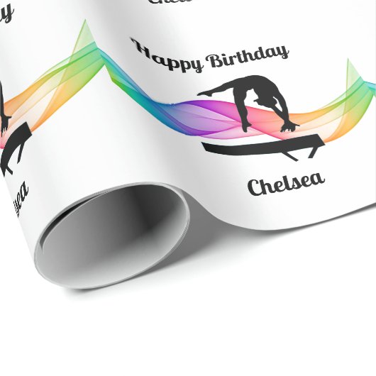 Gymnastik Geburtstagskorrektur Geschenkpapier (Rolleneckpunkt)