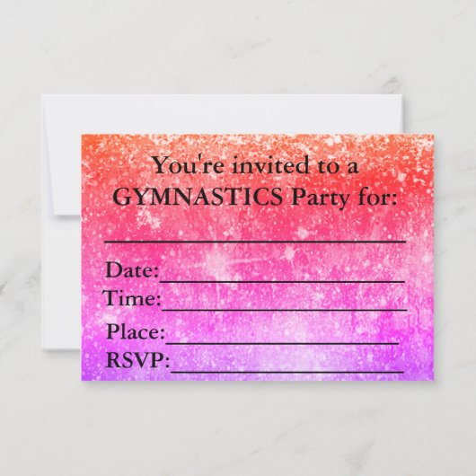 Gymnastik Geburtstagsparty Einladung (Rückseite)