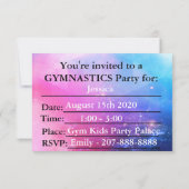 Gymnastik Geburtstagsparty Einladung (Rückseite)