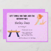 Gymnastik Geburtstagsparty Einladung (Vorne/Hinten)