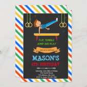 Gymnastik-Geburtstagsparty Einladung (Vorne/Hinten)