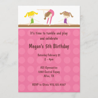 Gymnastik Geburtstagsparty Einladung