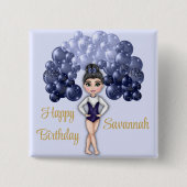 Gymnastik Geburtstagsparty mit Blue Balloon Arch Button (Vorderseite)