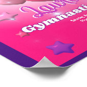 Gymnastik Geburtstagsparty Pink Lila Einladung Poster (Ecke)