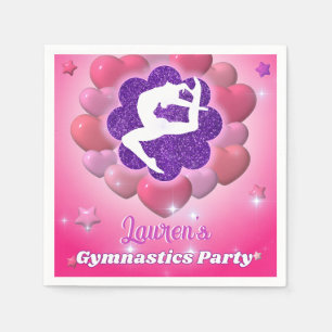 Gymnastik Geburtstagsparty Pink Lila Heft Star Serviette
