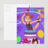 Gymnastik Geburtstagsparty Postkarte (Vorne/Hinten)