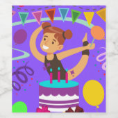 Gymnastik Geburtstagsparty Weinetikett (Einzelnes Label)