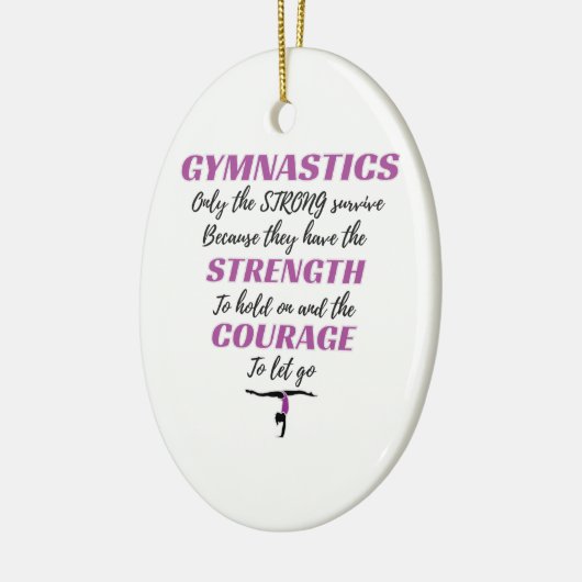 Gymnastik gibt dem starken Überlebensgymnastikgesc Keramik Ornament (Links)