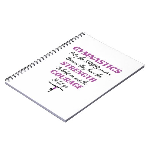 Gymnastik gibt dem starken Überlebensgymnastikgesc Notizblock (Linke Seite)