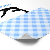 Gymnastik Girl Blissful in Blue Personalisiert Poster (Ecke)