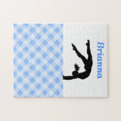 Gymnastik Girl Blissful in Blue Personalisiert Puzzle (Horizontal)