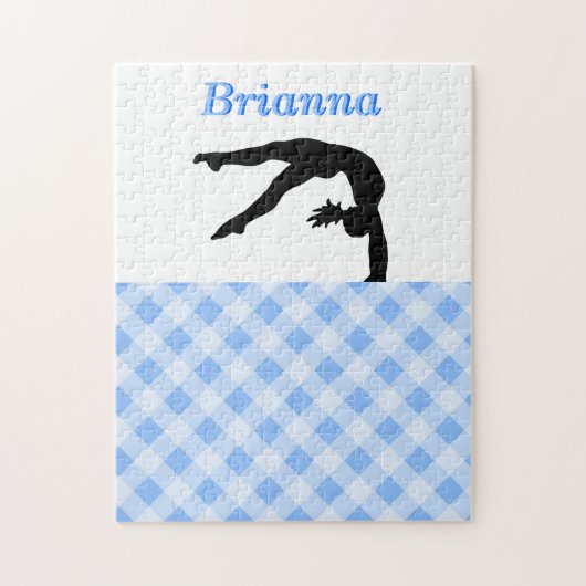 Gymnastik Girl Blissful in Blue Personalisiert Puzzle (Vertikal)