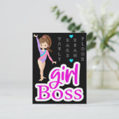 Gymnastik Girl Boss Postkarte (Stehend Vorderseite)