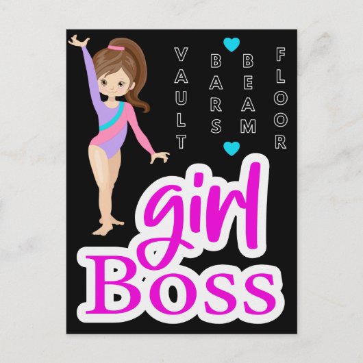 Gymnastik Girl Boss Postkarte (Vorderseite)