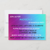 Gymnastik Girl Geburtstagsparty Einladung (Rückseite)