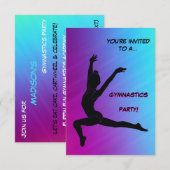 Gymnastik Girl Geburtstagsparty Einladung (Vorne/Hinten)