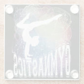 Gymnastik Girl Handstand Wasserfarbe Glasuntersetzer (Rückseite)