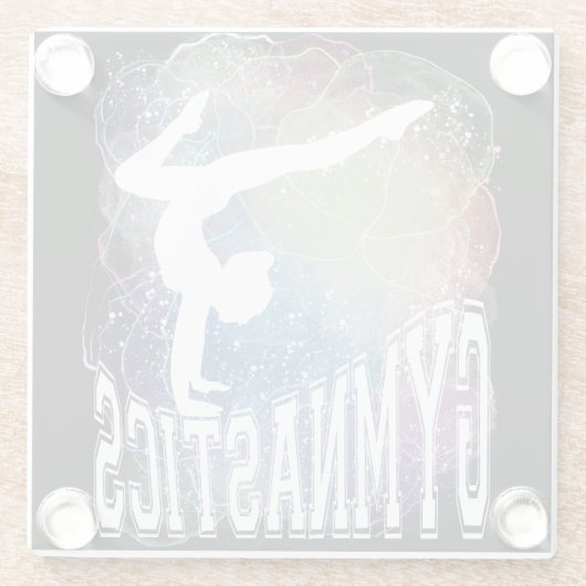 Gymnastik Girl Handstand Wasserfarbe Glasuntersetzer (Rückseite)