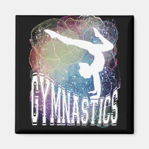 Gymnastik Girl Handstand Wasserfarbe Magnet