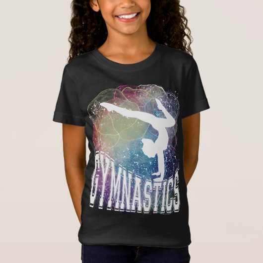 Gymnastik Girl Handstand Wasserfarbe T-Shirt (Vorderseite)