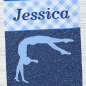 Gymnastik Girl Light Blue Dark Blue Fleecedecke