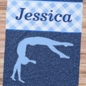 Gymnastik Girl Light Blue Dark Blue Fleecedecke