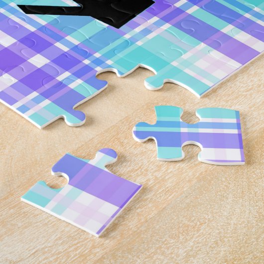 Gymnastik Girl Lilac Lila und Aqua Personalisiert Puzzle (Seite)