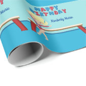 Gymnastik Girl Niedlich Blonde Gymnast Glückwunsch Geschenkpapier (Rolleneckpunkt)