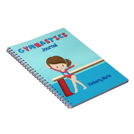 Gymnastik Girl Niedliches Personalisiertes Gymnast Notizblock (Rechte Seite)
