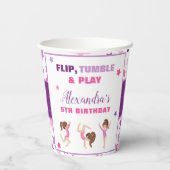 Gymnastik Girl Stars Geburtstagsparty Pappbecher (Rückseite)