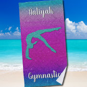 Gymnastik Girl Turquoise Magenta Ombre Strandtuch
