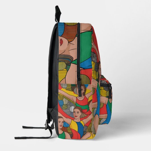 Gymnastik Girls Acro Dancers buntes Muster Bedruckter Rucksack (Links)