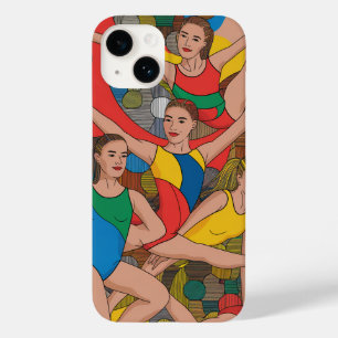 Gymnastik Girls Acro Dancers buntes Muster Case-Mate iPhone 14 Hülle