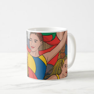 Gymnastik Girls Acro Dancers buntes Muster Kaffeetasse