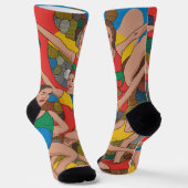 Gymnastik Girls Acro Dancers buntes Muster Socken (Gewinkelt)