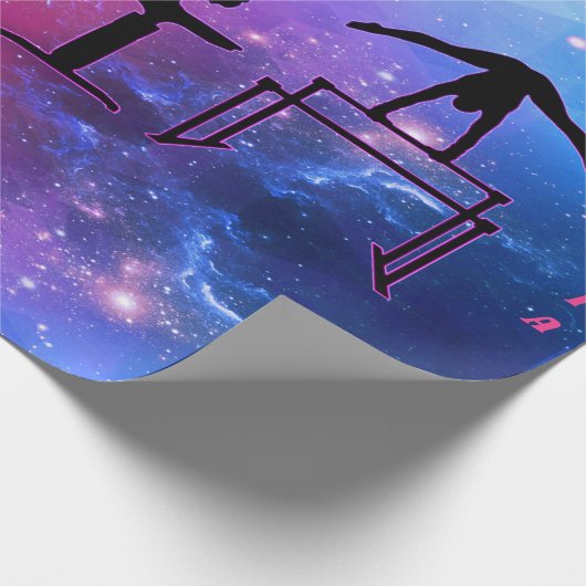 Gymnastik Girls Pink & Blue Wrapping Paper Geschenkpapier (Ecke)