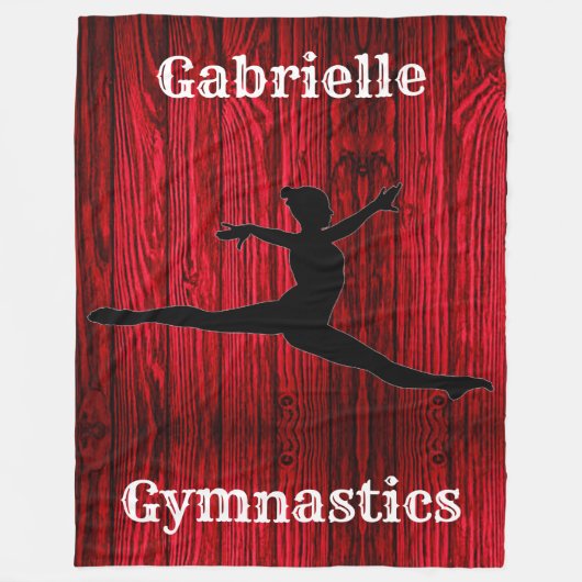 Gymnastik Girls Switch Leap Red Wood Fleecedecke (Vorderseite)