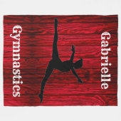 Gymnastik Girls Switch Leap Red Wood Fleecedecke (Vorderseite (Horizontal))