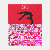 Gymnastik Girls Valentine's Hearts Fleece Blanket (Vorderseite)