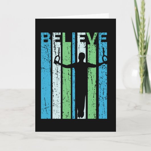 Gymnastik glauben, männliche Gymnast Retro Stil Karte (Vorderseite)